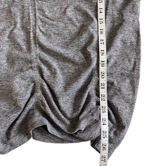 Athleta Heathered Gray Ruched Workout Tank with Ribbed Detail Sz XS Workout Yoga - Picture 7 of 8